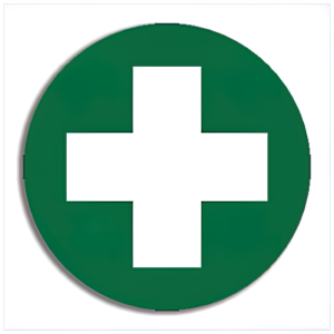 First Aid Cross Only Decal, 50mm diameter, 5pk