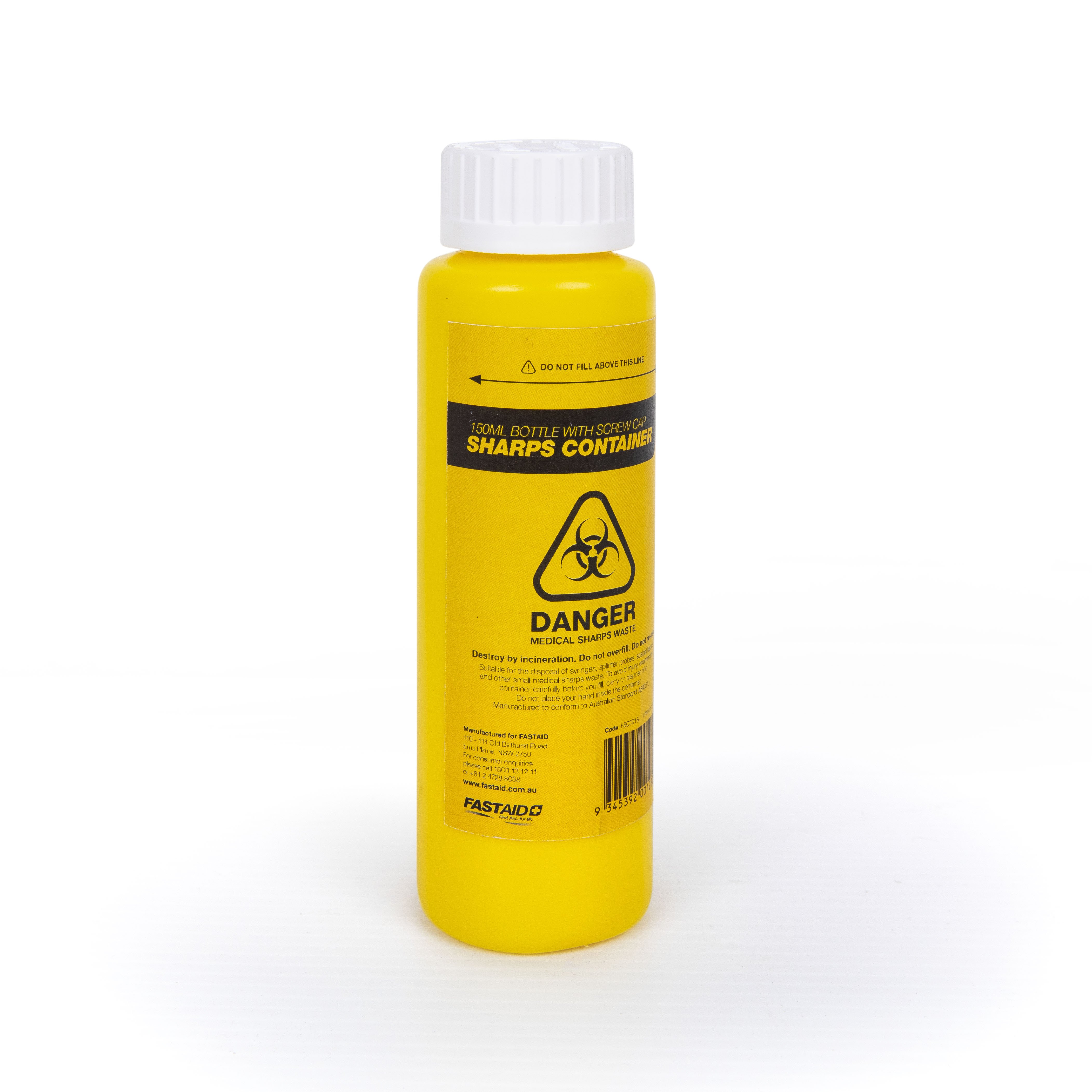 Plastic Sharps Container, 150ml