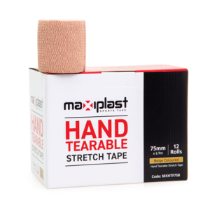 Maxiplast Hand Tearable Adhesive Bandage, Beige 7.5cm x 6.9 - Box of 12
