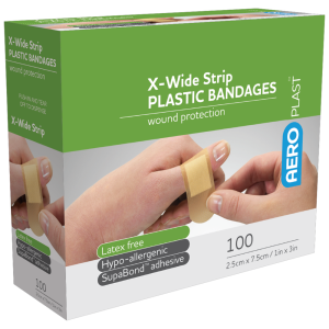 Plastic X-Wide Strip 7.5 x 2.5cm Box/100