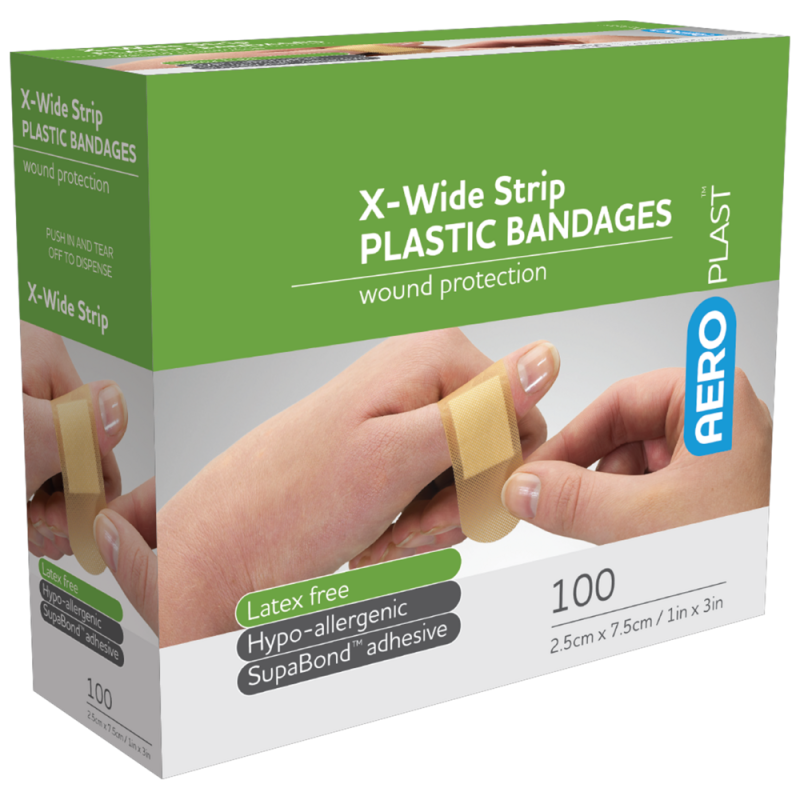 Plastic X-Wide Strip 7.5 x 2.5cm Box/100