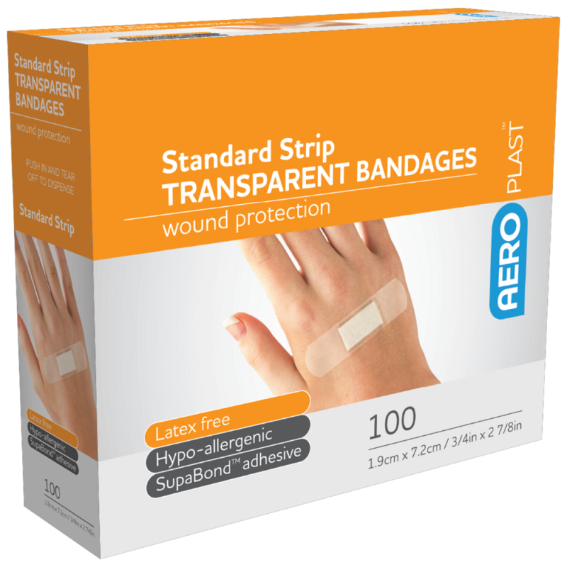 Transparent Standard Strip 7.2 x 1.9cm Box/100