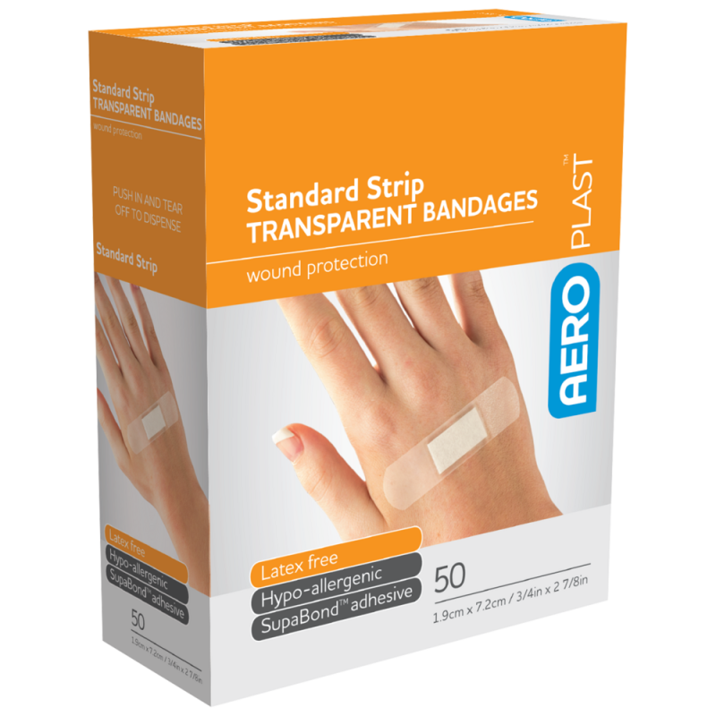 Transparent Standard Strip 7.2 x 1.9cm Box/50